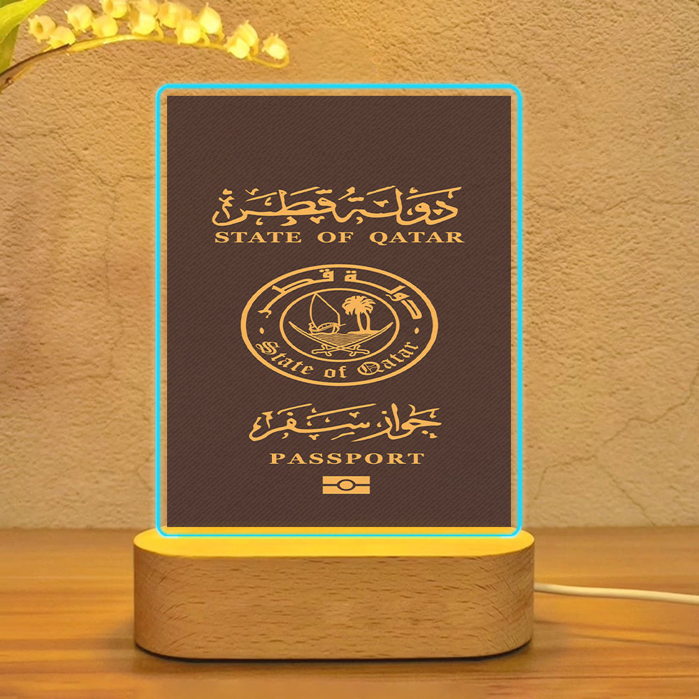 Qatar Passport Designed Night Lamp