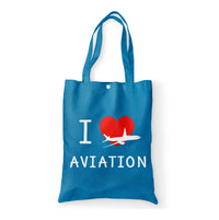 Thumbnail for I Love Aviation Designed Tote Bags