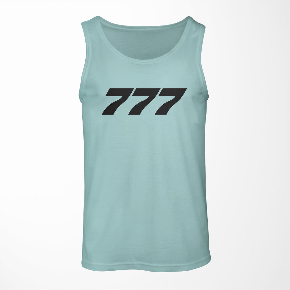 777 Flat Text Designed Tank Tops