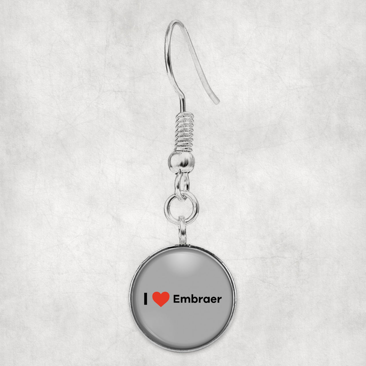 I Love Embraer Designed Earrings