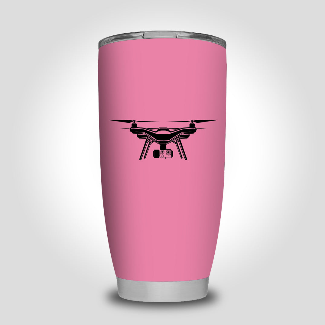 Drone Silhouette Designed Tumbler Travel Mugs