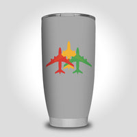 Thumbnail for Colourful 3 Airplanes Designed Tumbler Travel Mugs