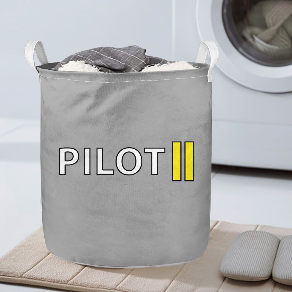 Pilot & Stripes (2 Lines) Designed Laundry Baskets