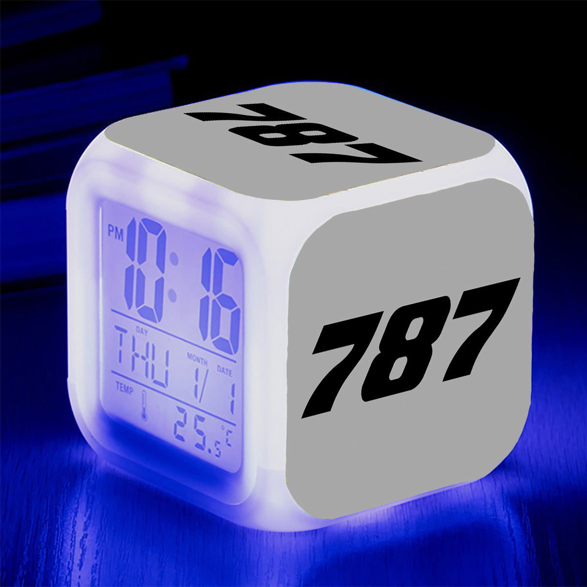 787 Flat Text Designed "7 Colour" Digital Alarm Clock