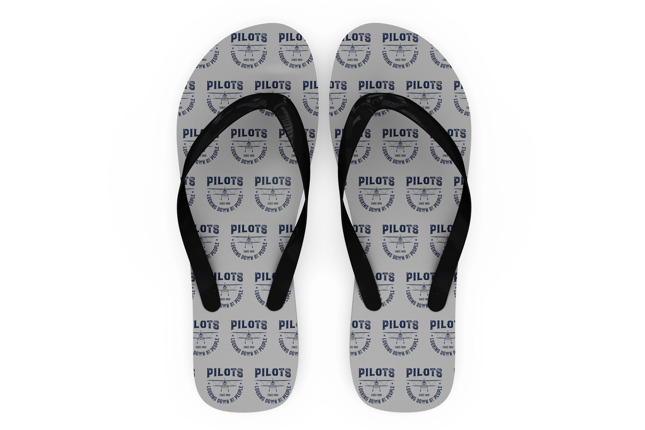 Pilots Looking Down at People Since 1903 Designed Slippers (Flip Flops)