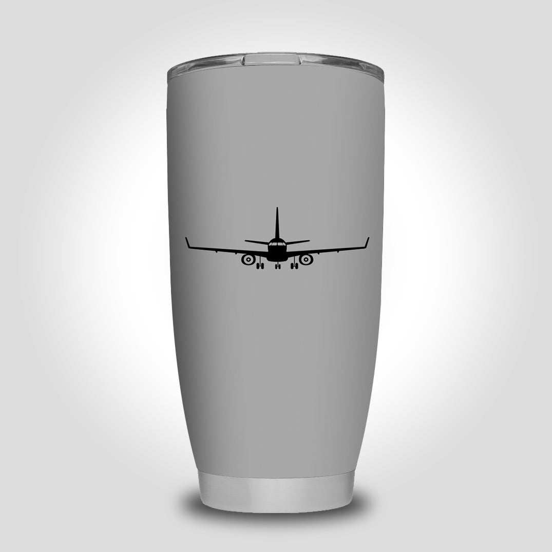Embraer E-190 Silhouette Plane Designed Tumbler Travel Mugs