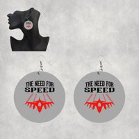 Thumbnail for The Need For Speed Designed Wooden Drop Earrings