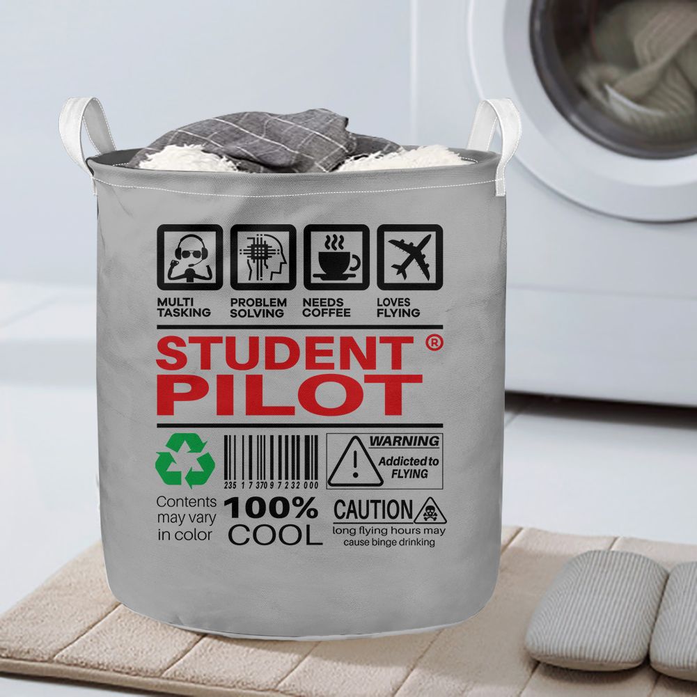Student Pilot Label Designed Laundry Baskets