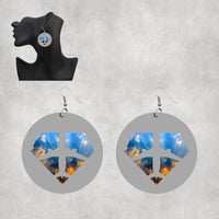 Thumbnail for Supermen of The Skies (Sunrise) Designed Wooden Drop Earrings