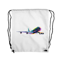 Thumbnail for Multicolor Airplane Designed Drawstring Bags