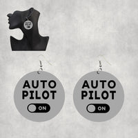 Thumbnail for Auto Pilot ON Designed Wooden Drop Earrings