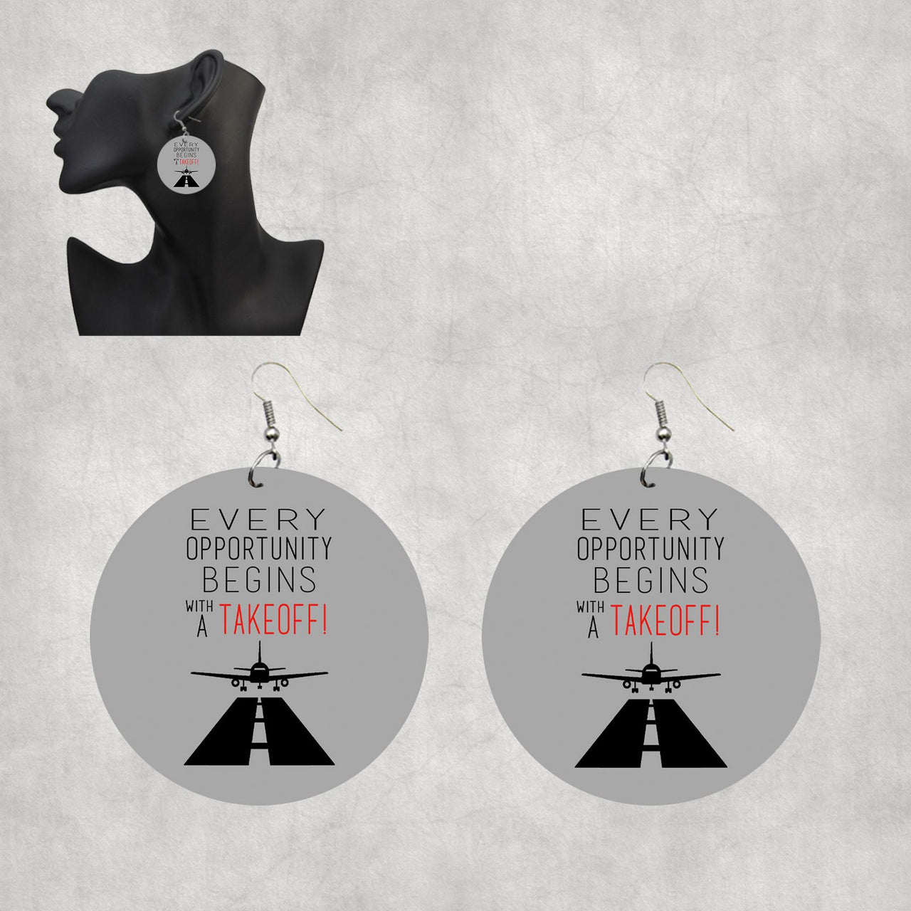 Every Opportunity Designed Wooden Drop Earrings