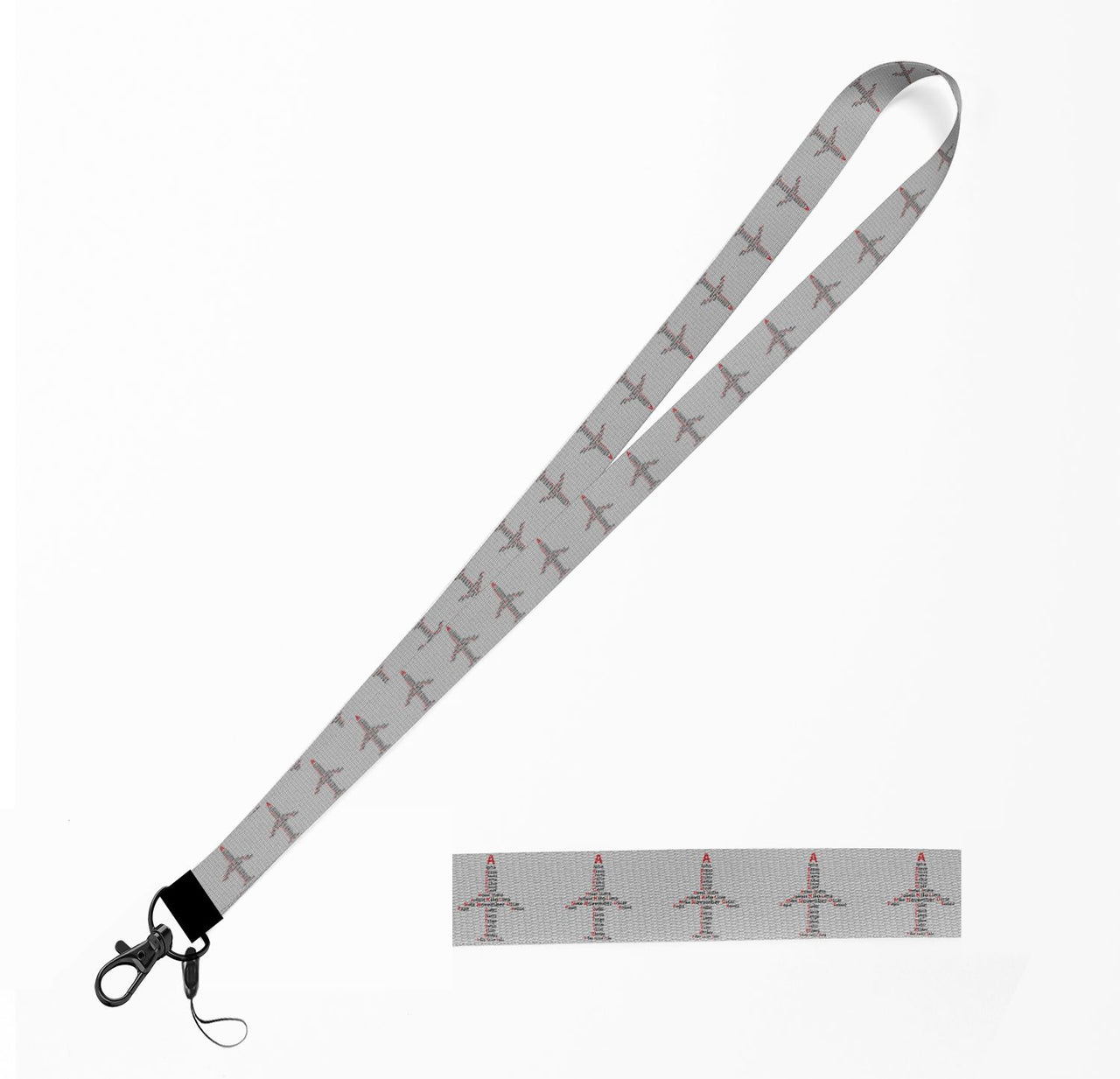 Airplane Shape Aviation Alphabet Designed Lanyard & ID Holders
