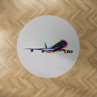 Thumbnail for Multicolor Airplane Designed Carpet & Floor Mats (Round)