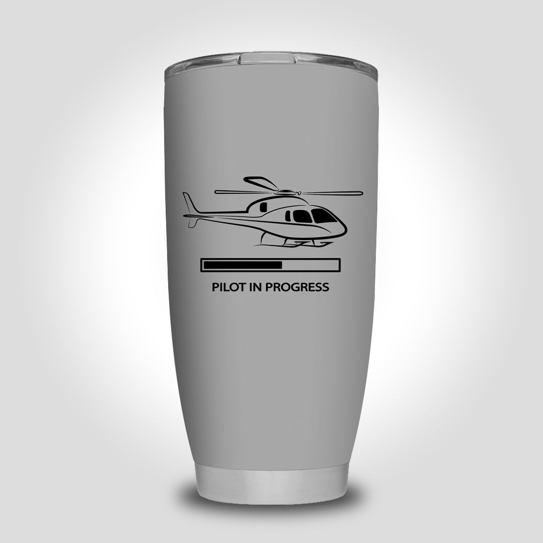 Pilot In Progress (Helicopter) Designed Tumbler Travel Mugs