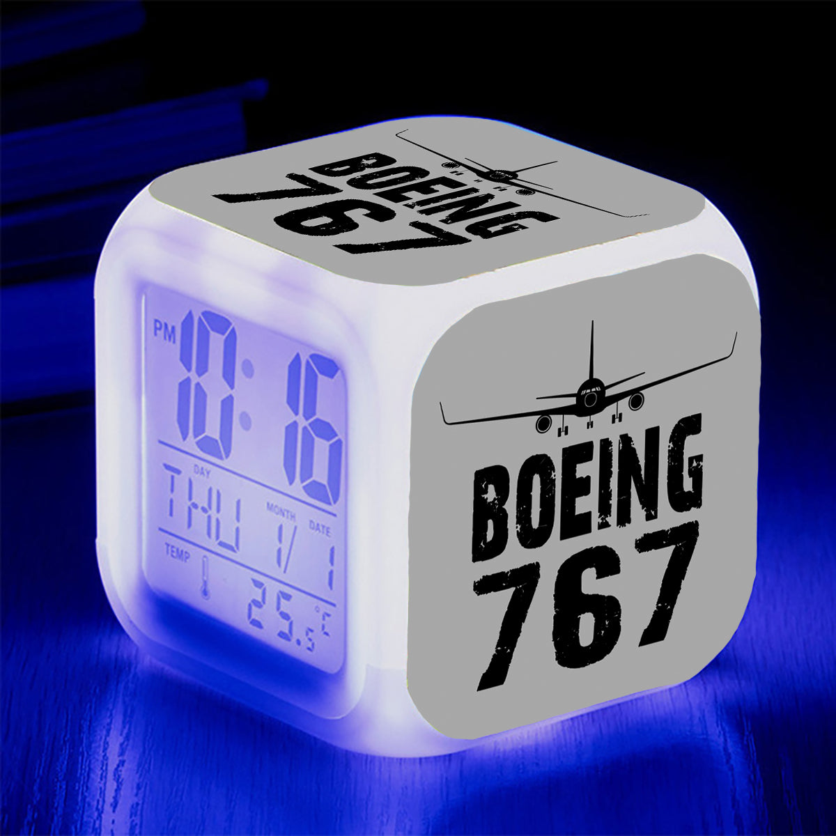Boeing 767 & Plane Designed "7 Colour" Digital Alarm Clock