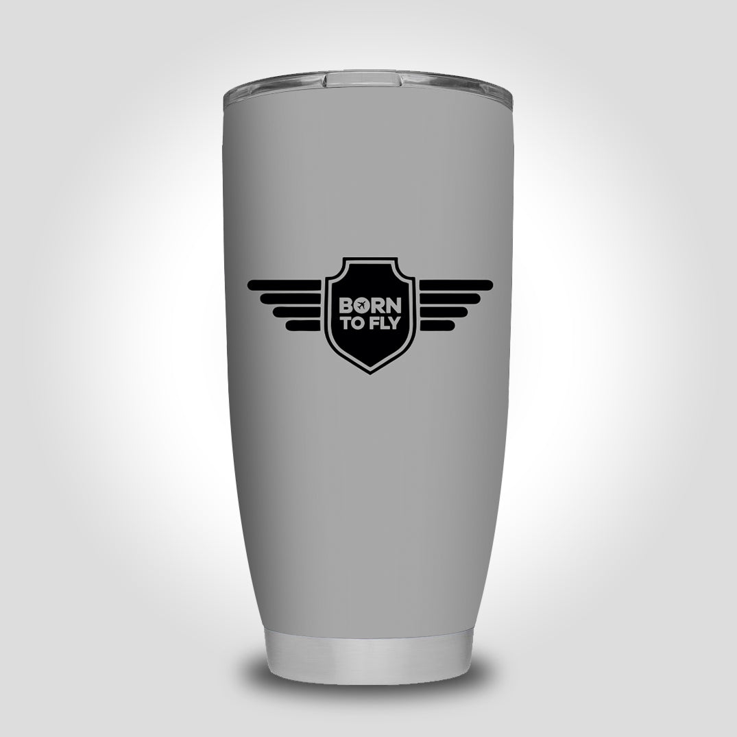 Born To Fly & Badge Designed Tumbler Travel Mugs