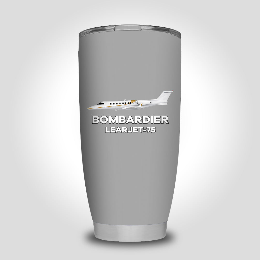 The Bombardier Learjet 75 Designed Tumbler Travel Mugs