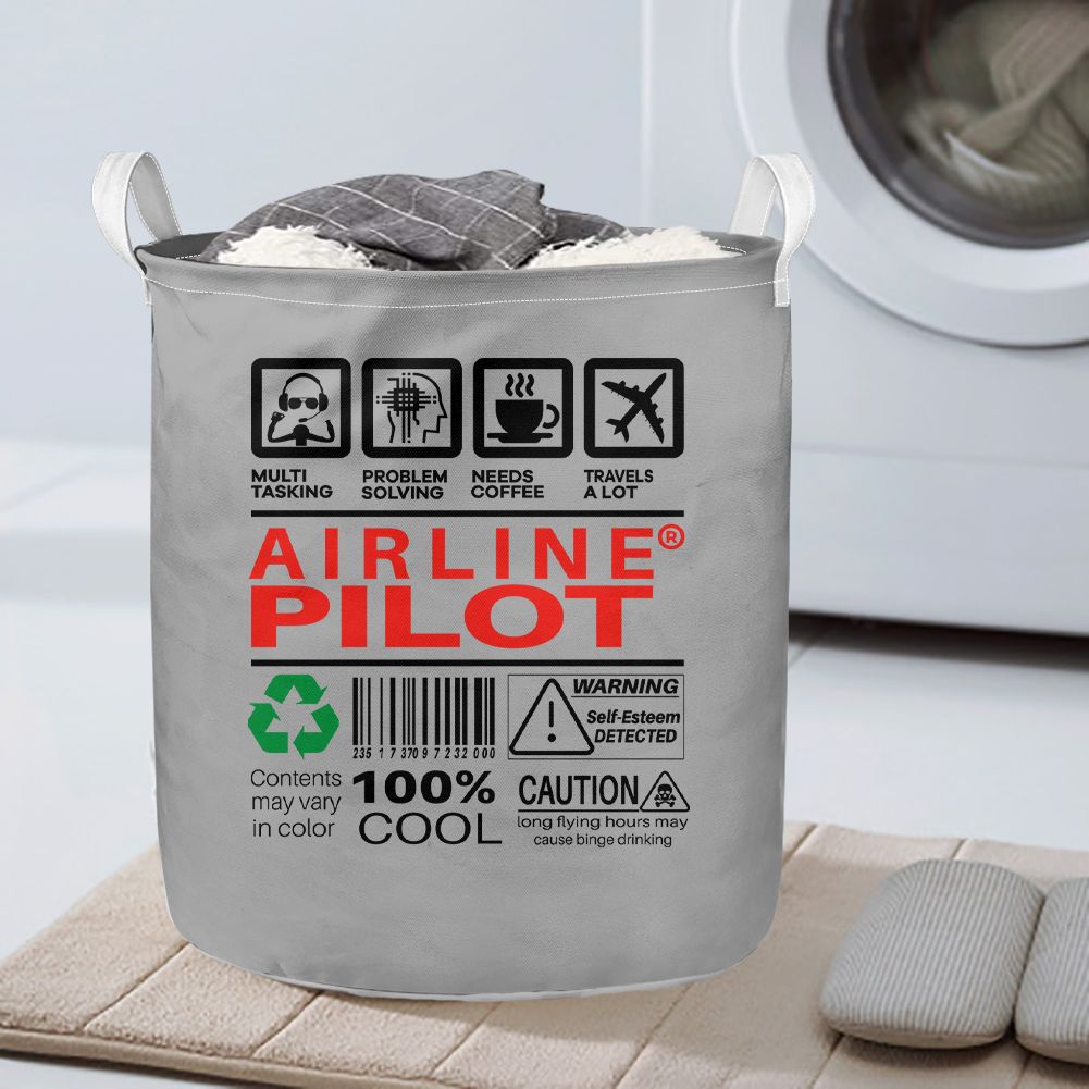 Airline Pilot Label Designed Laundry Baskets