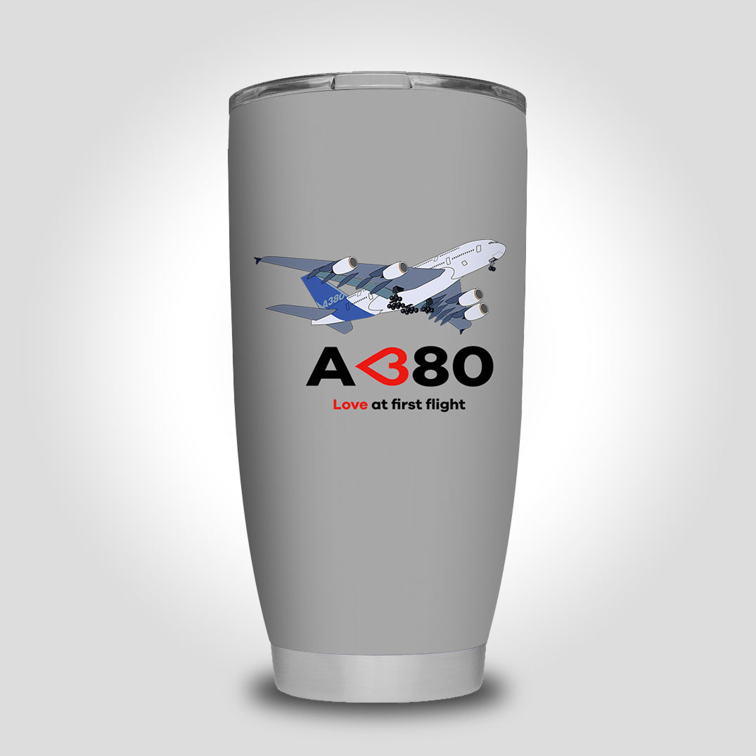 Airbus A380 Love at first flight Designed Tumbler Travel Mugs