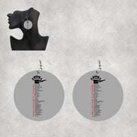 Thumbnail for Aviation Alphabet Designed Wooden Drop Earrings