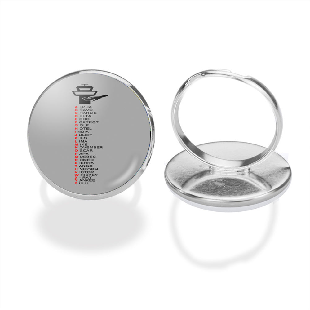 Aviation Alphabet Designed Rings