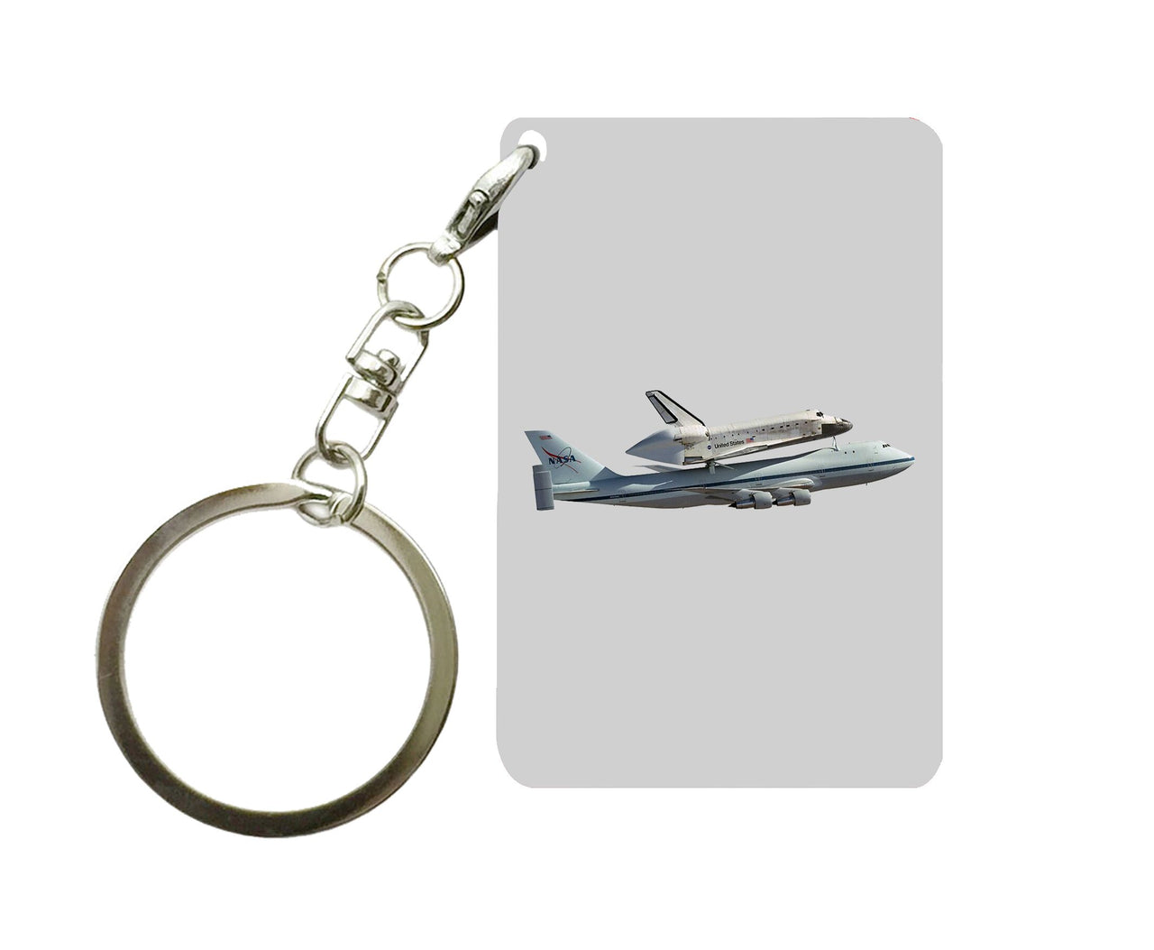 Space shuttle on 747 Designed Key Chains