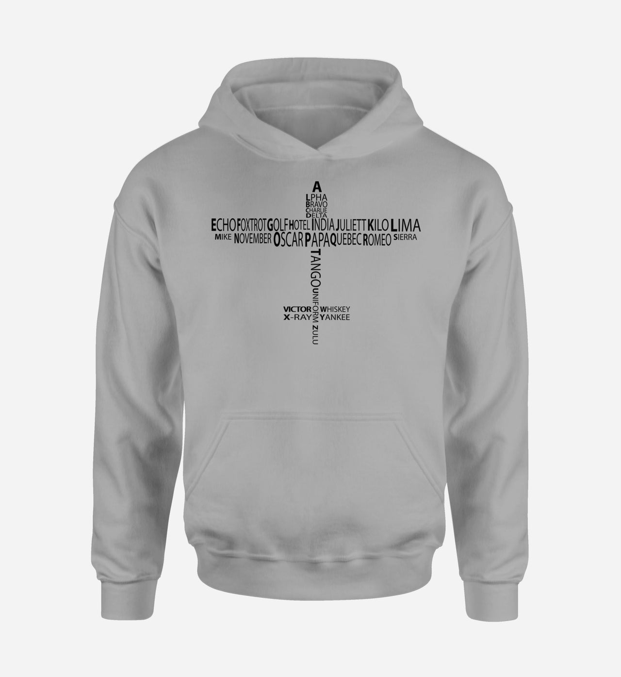 Propeller Shape Aviation Alphabet Designed Hoodies