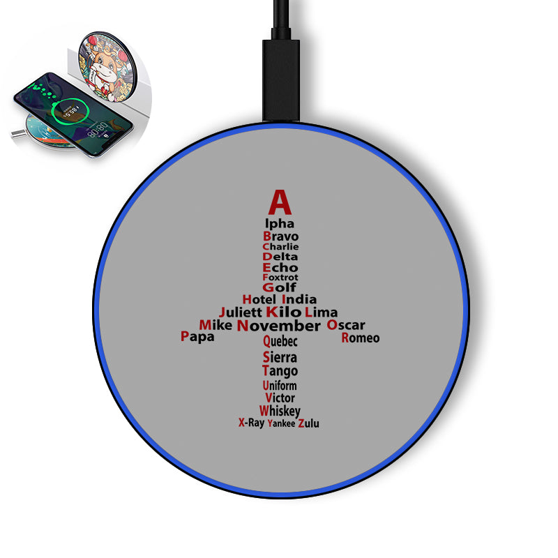 Airplane Shape Aviation Alphabet Designed Wireless Chargers
