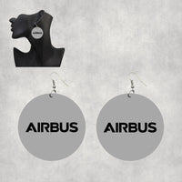 Thumbnail for Airbus & Text Designed Wooden Drop Earrings