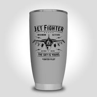 Thumbnail for Jet Fighter - The Sky is Yours Designed Tumbler Travel Mugs