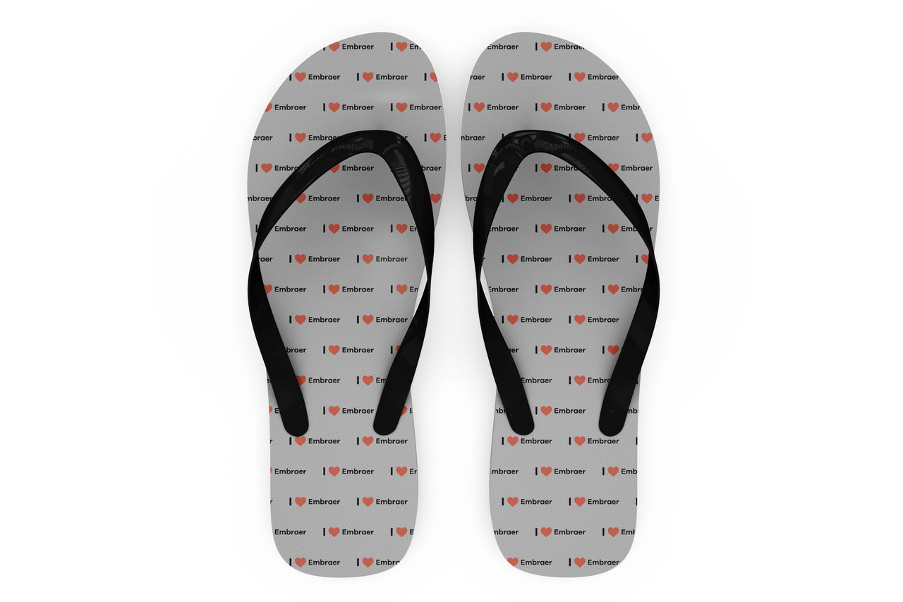 I Love Embraer Designed Slippers (Flip Flops)