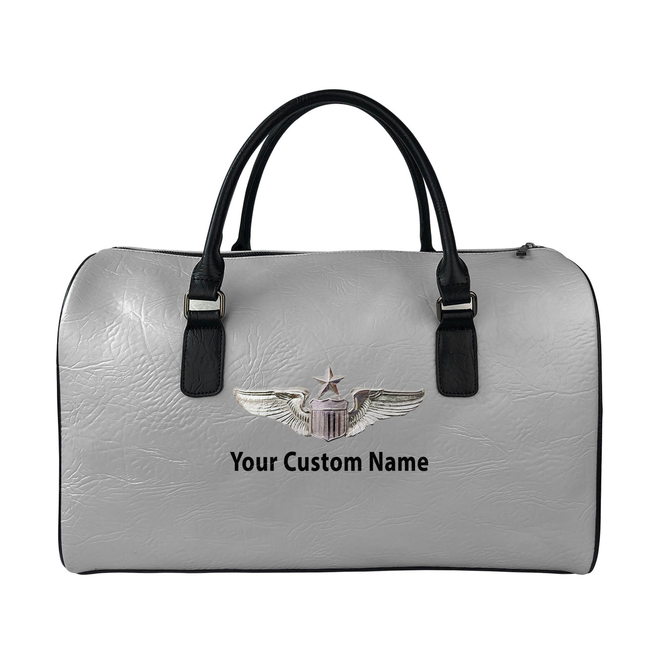 Custom Name (US Air Force & Star) Designed Leather Travel Bag