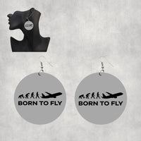 Thumbnail for Born To Fly Designed Wooden Drop Earrings