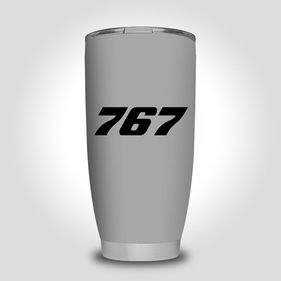 767 Flat Text Designed Tumbler Travel Mugs