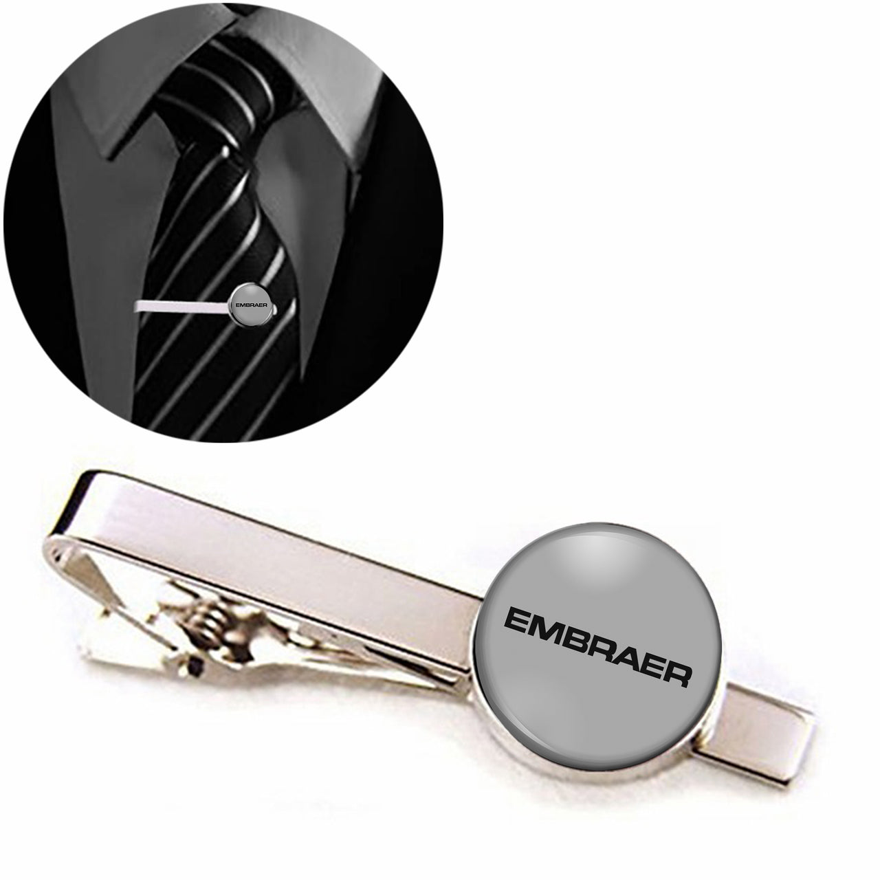 Embraer & Text Designed Tie Clips