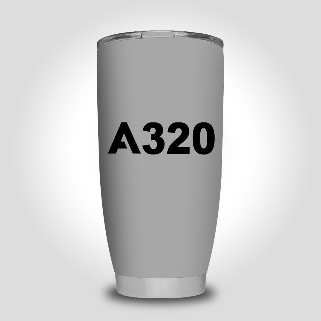 A320 Flat Text Designed Tumbler Travel Mugs