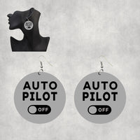 Thumbnail for Auto Pilot Off Designed Wooden Drop Earrings
