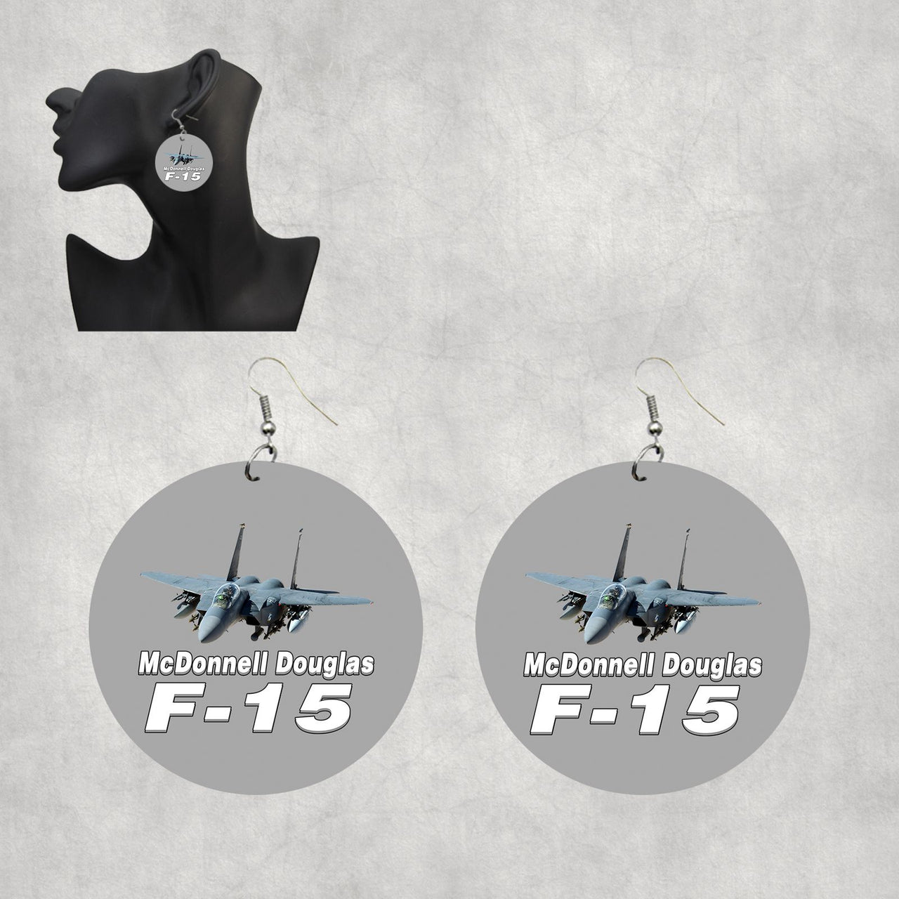 The McDonnell Douglas F15 Designed Wooden Drop Earrings