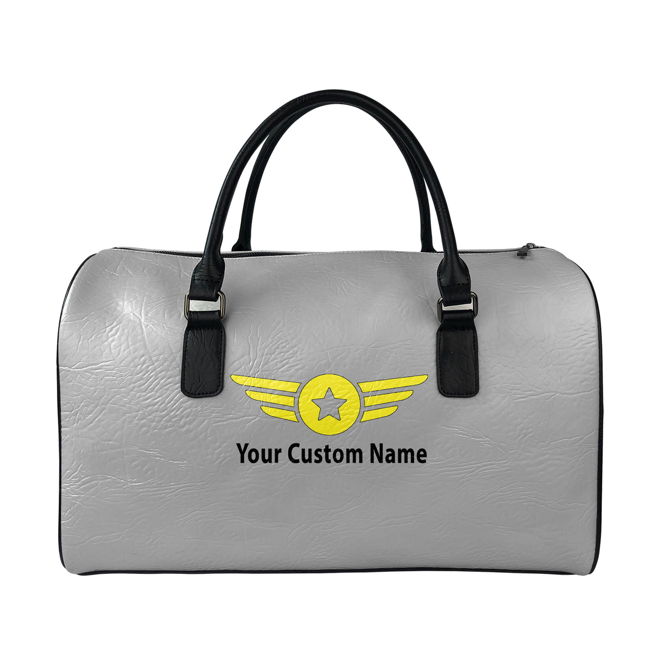Custom Name (Badge 4) Designed Leather Travel Bag