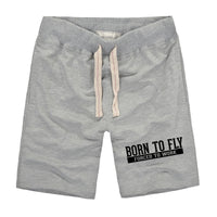 Thumbnail for Born To Fly Forced To Work Designed Cotton Shorts