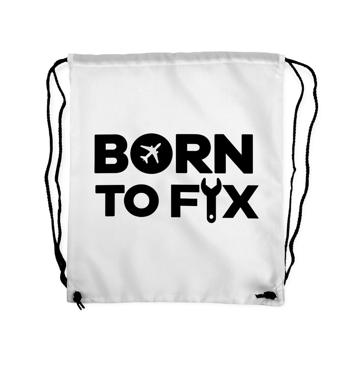 Born To Fix Airplanes Designed Drawstring Bags