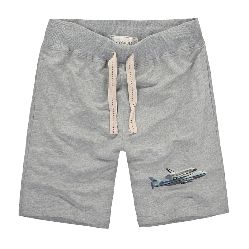 Space shuttle on 747 Designed Cotton Shorts