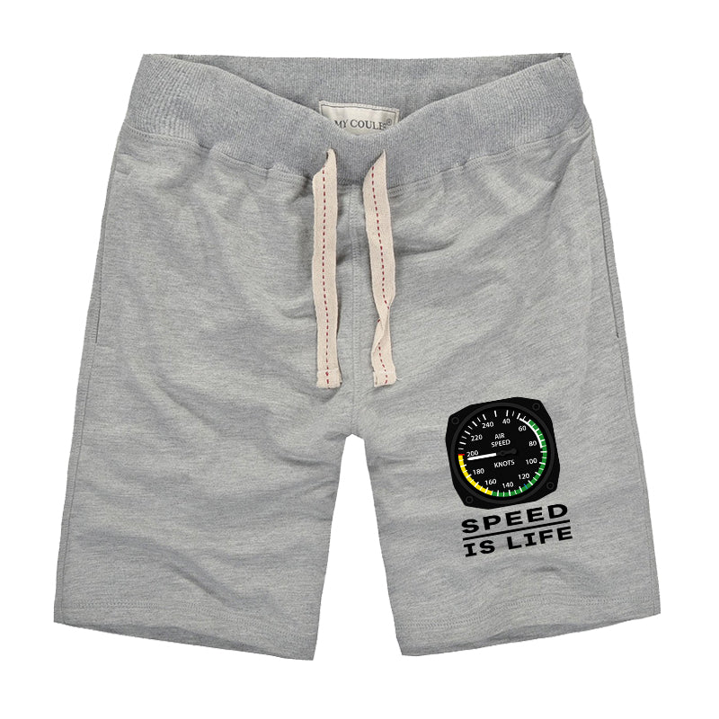 Speed Is Life Designed Cotton Shorts