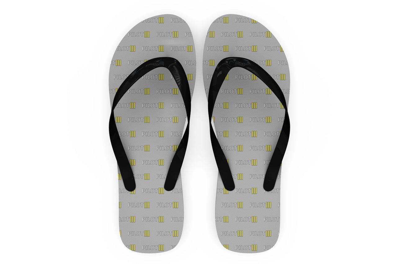 Pilot & Stripes (3 Lines) Designed Slippers (Flip Flops)