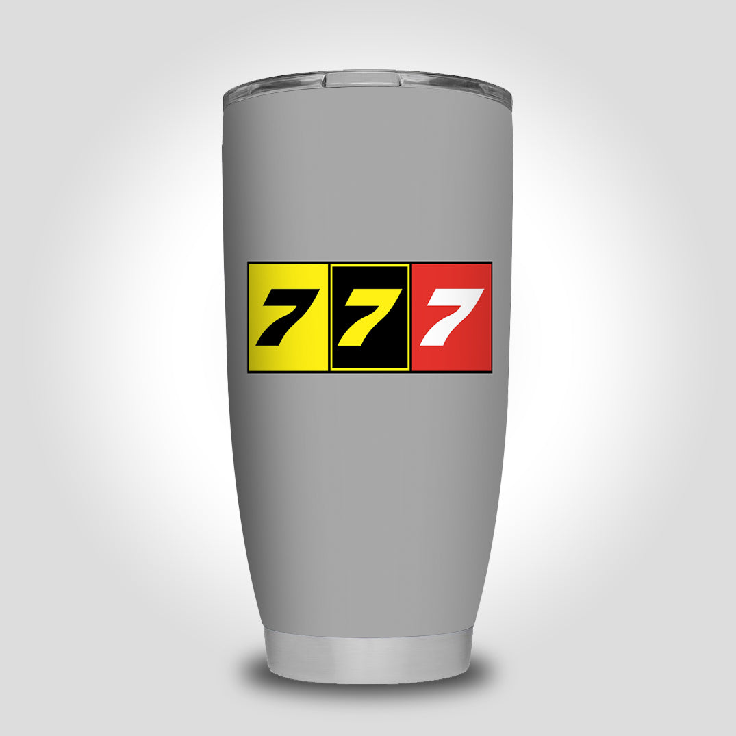Flat Colourful 777 Designed Tumbler Travel Mugs