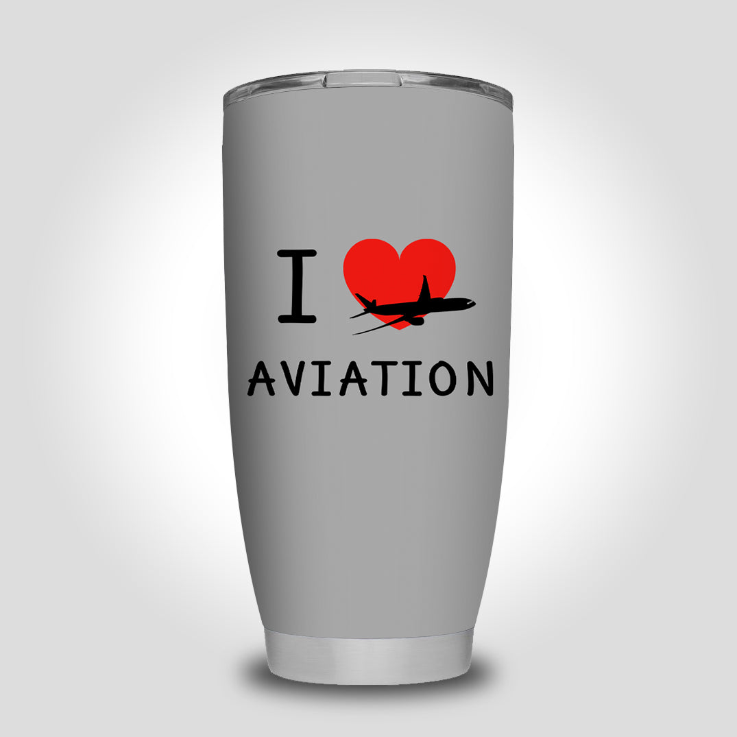 I Love Aviation Designed Tumbler Travel Mugs