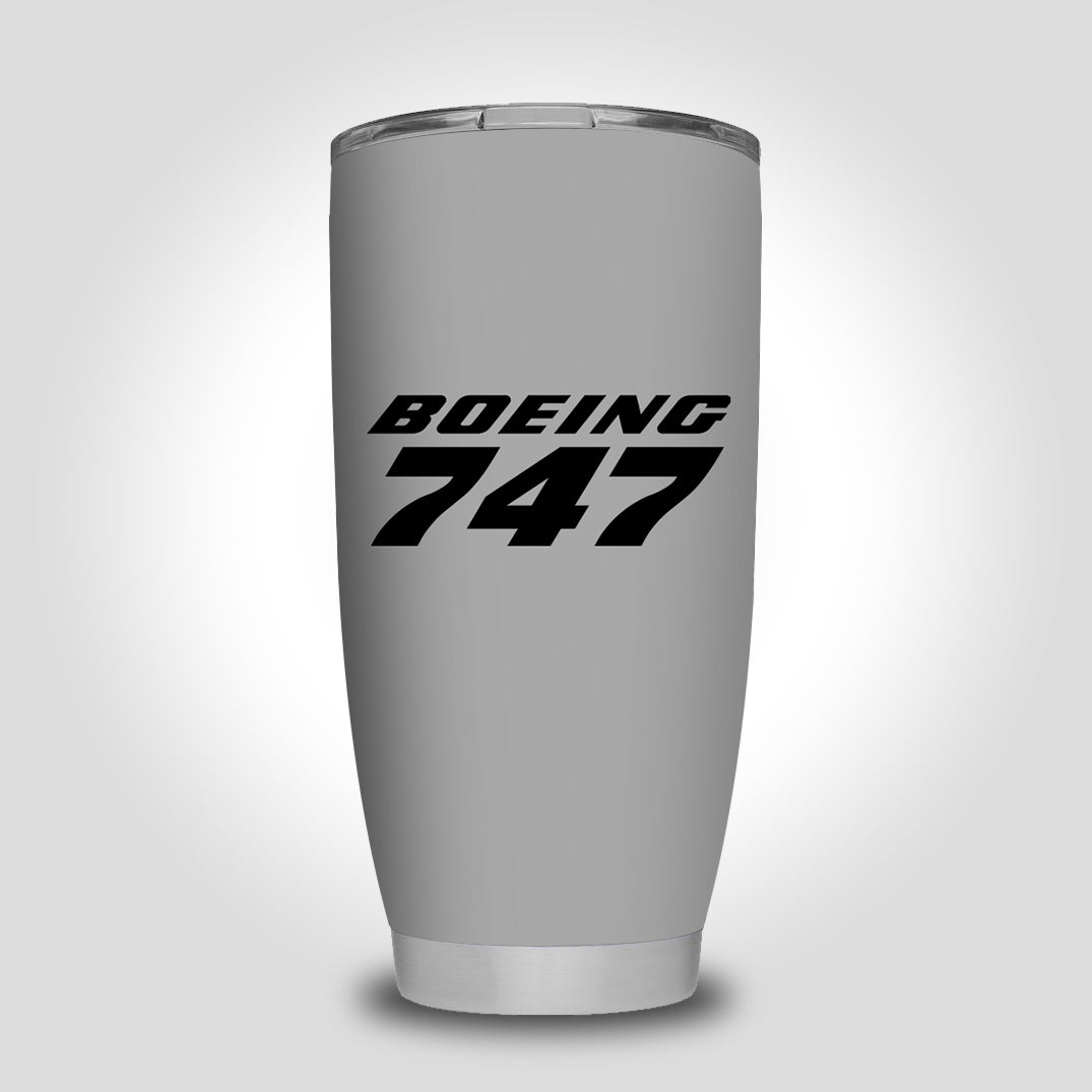 Boeing 747 & Text Designed Tumbler Travel Mugs