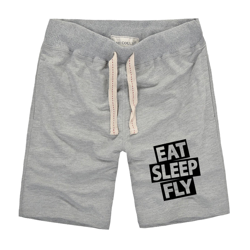 Eat Sleep Fly Designed Cotton Shorts