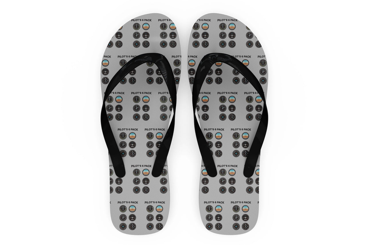 Pilot's 6 Pack Designed Slippers (Flip Flops)